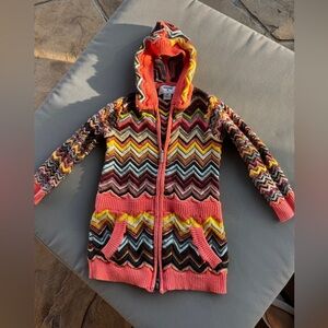 MISSONI Target Sweater Toddler 3T Zip-Front Hoody Zig Zag Chevron Pattern